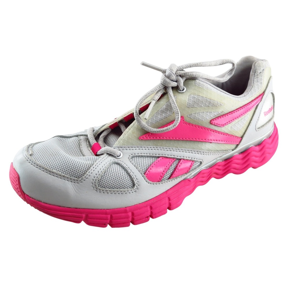Reebok Girls' Running Shoes Size 7 Gray Pink Synthetic Lightweight Comfort Fit